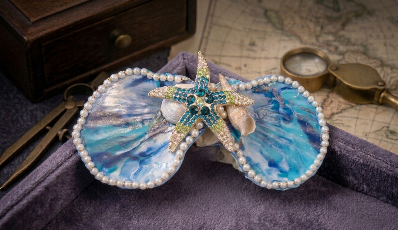 Artisanal Oyster & Scallop Shell Trinket Trays - Handcrafted