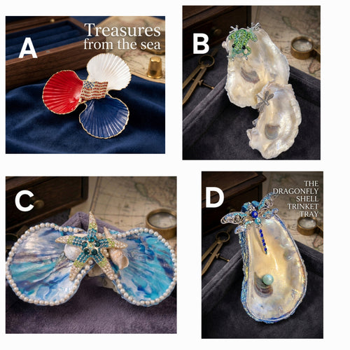 Artisanal Oyster & Scallop Shell Trinket Trays - Handcrafted