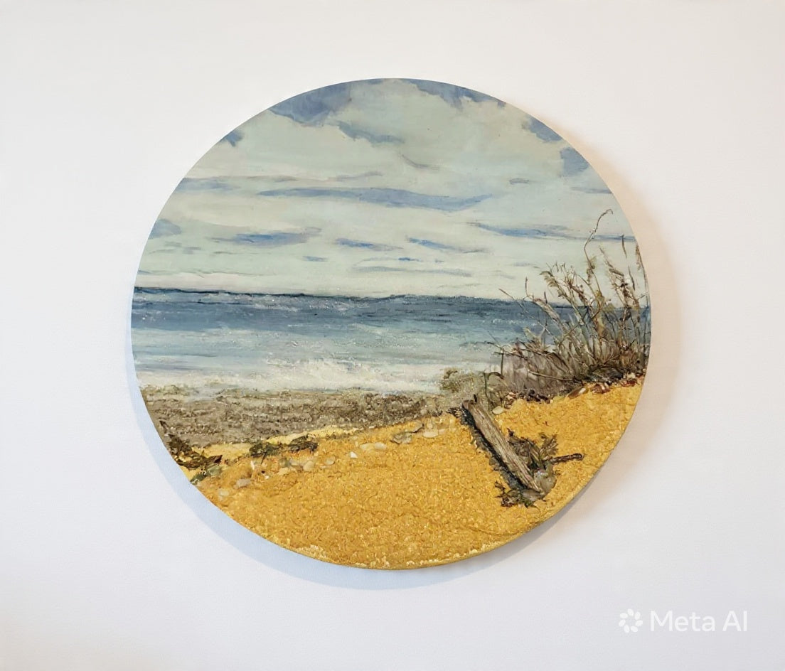 Salt Air – Original 12" Coastal Art with Natural Sand and Driftwood