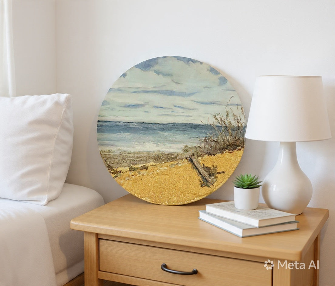 Salt Air – Original 12" Coastal Art with Natural Sand and Driftwood