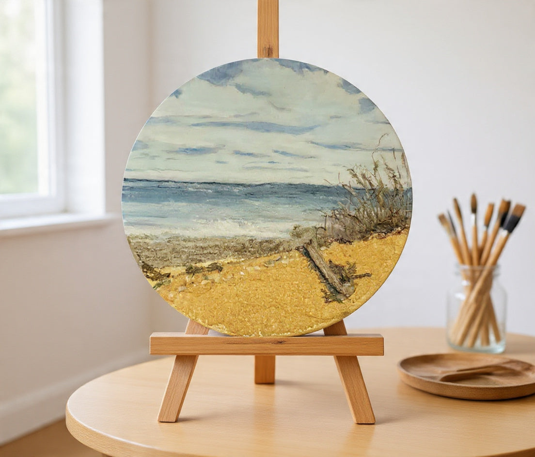 Salt Air – Original 12" Coastal Art with Natural Sand and Driftwood
