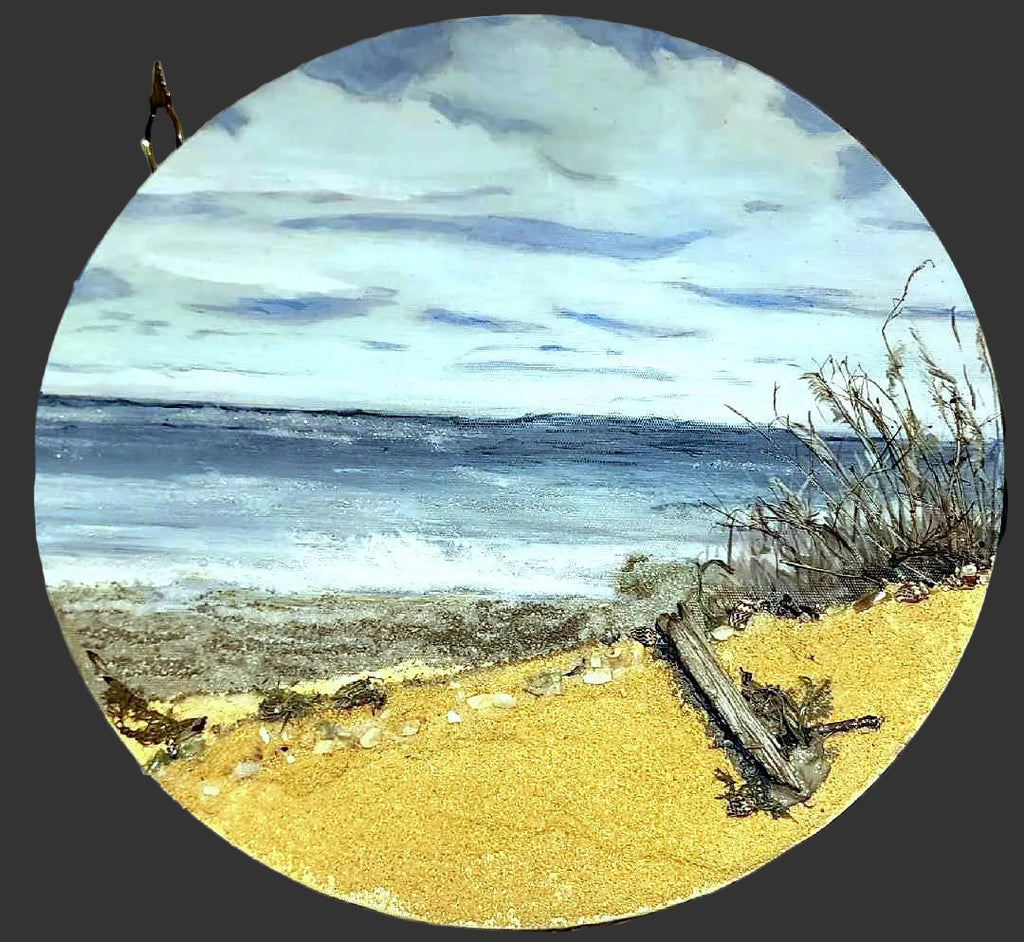 Salt Air – Original 12" Coastal Art with Natural Sand and Driftwood