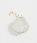 White Glitter Scallop Shell Earrings – Handmade Coastal Drop Earrings